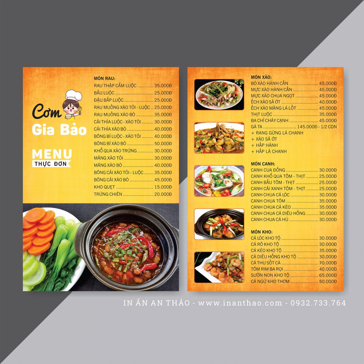 Menu - Catologue