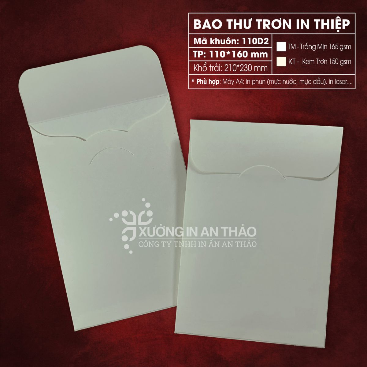 https://www.inanthao.com/[110D2-KT] Phôi in Bao thư KEM MỸ THUẬT - Form Đứng 11*16 cm (Máy A4) 