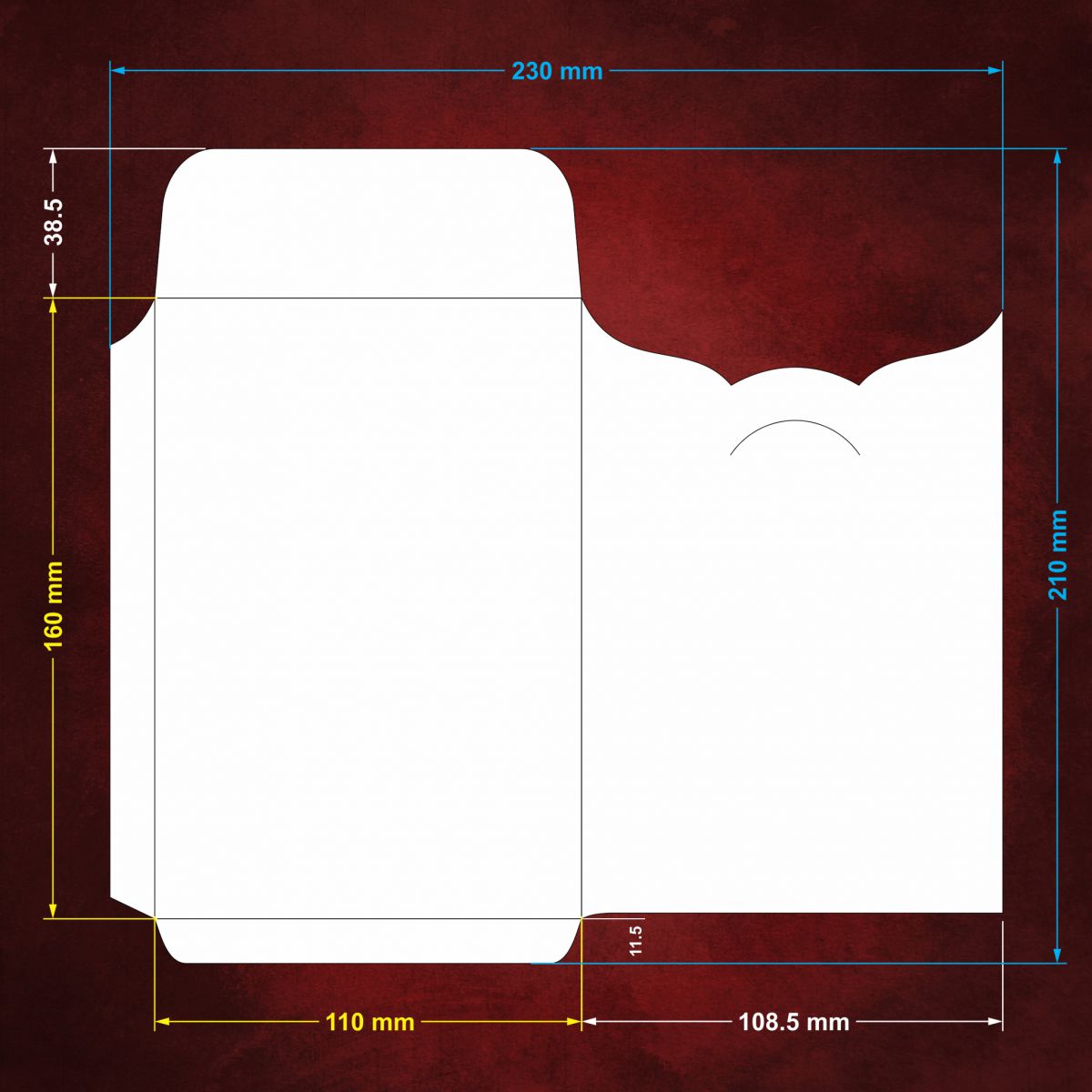 [110D2-KT] Phôi in Bao thư KEM MỸ THUẬT - Form Đứng 11*16 cm (Máy A4) 