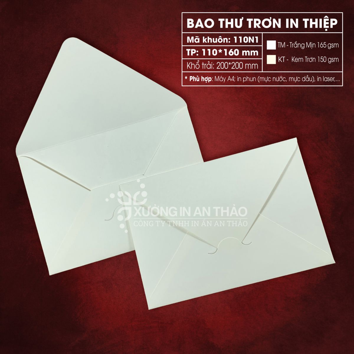 https://www.inanthao.com/[110N1-KT] Phôi in Bao thư KEM MỸ THUẬT - Form Ngang 11*16 cm (Máy A4) 