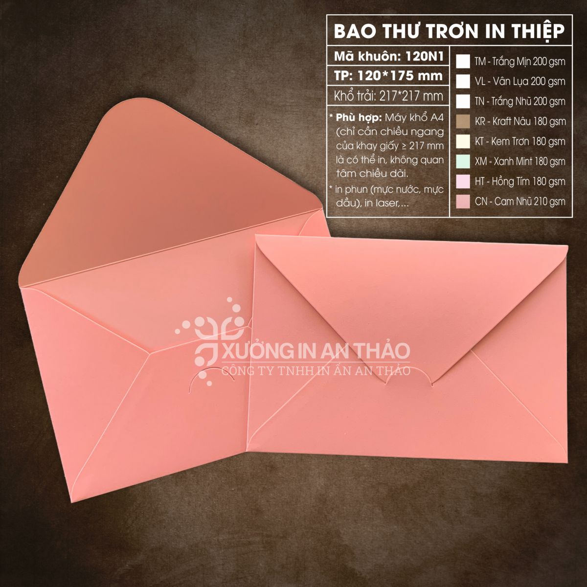 https://www.inanthao.com/[120N1-CN] Phôi in Bao thư CAM NHŨ THƠM - Form Ngang 12*17.5 cm (Máy A4)