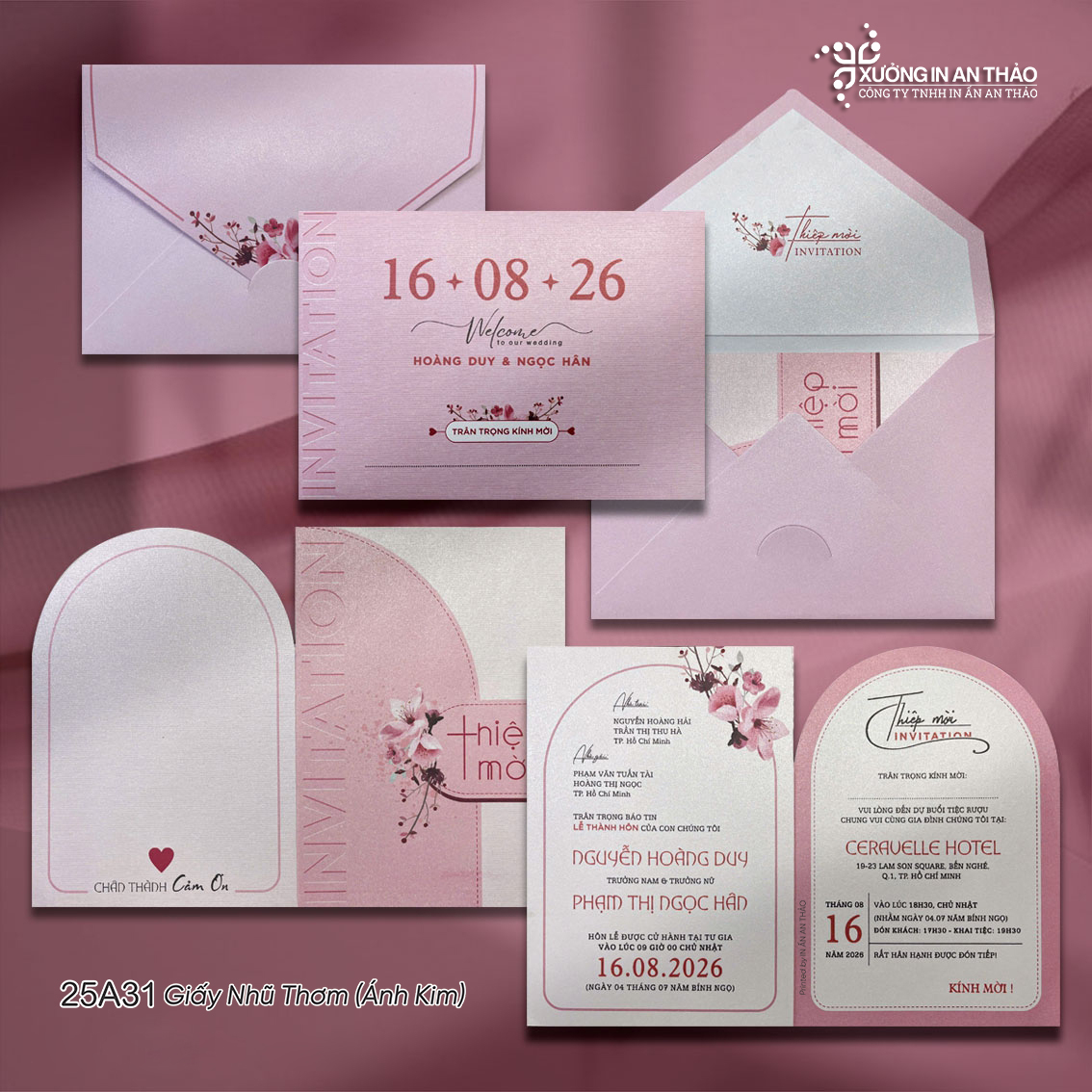https://www.inanthao.com/Thiệp Cưới Hoa Anh Đào (Giấy Nhũ Thơm) - 25A31