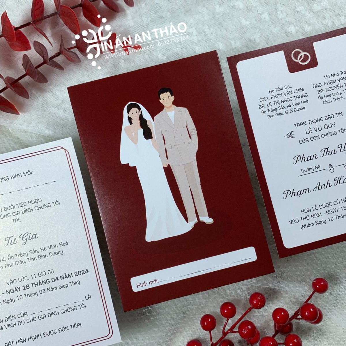 https://www.inanthao.com/Thiệp cưới Chibi hiện đại (giấy nhũ thơm) - ATK16