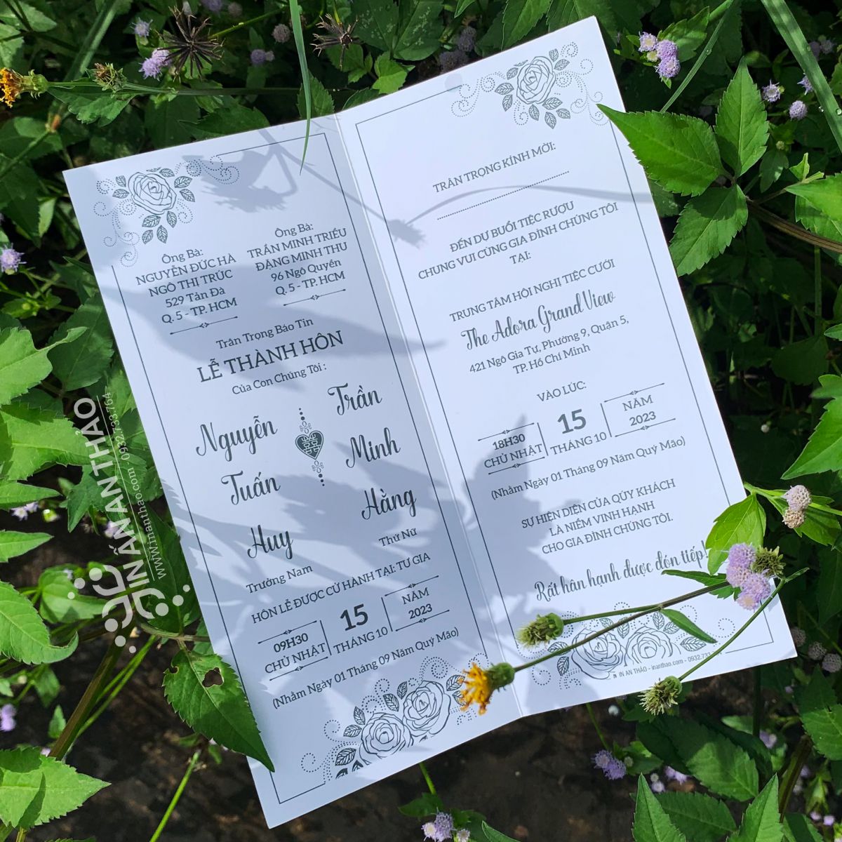 Thiệp cưới Truyền Thống (giấy nhũ thơm) - ATF03