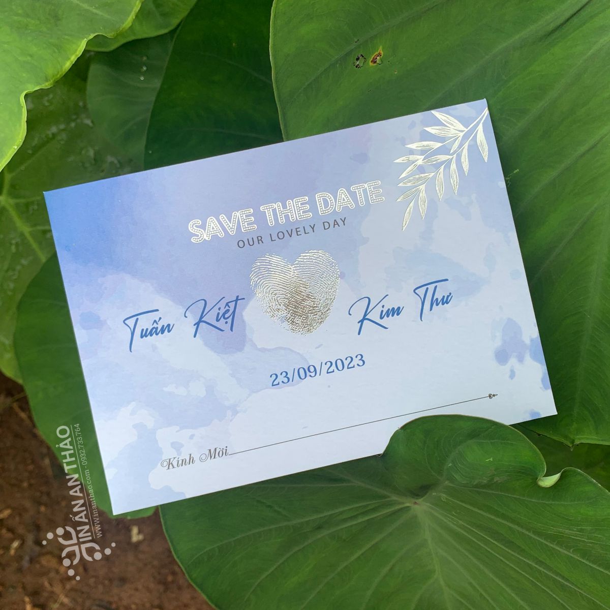 Thiệp cưới Vân Tay hình Trái Tim - ATF22