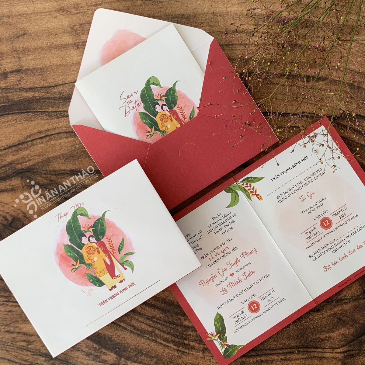 https://www.inanthao.com/Thiệp cưới Chibi Áo Dài Xưa - ATF02