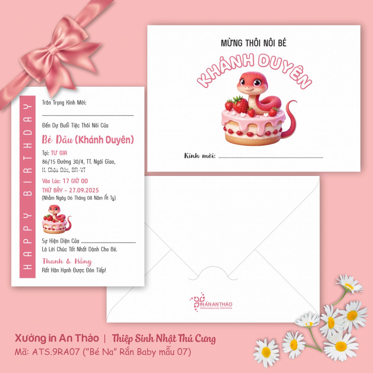 https://www.inanthao.com/[ATS.9RA07] Thiệp Sinh Nhật Rắn Baby (Mẫu 07) - in từ 20 thiệp