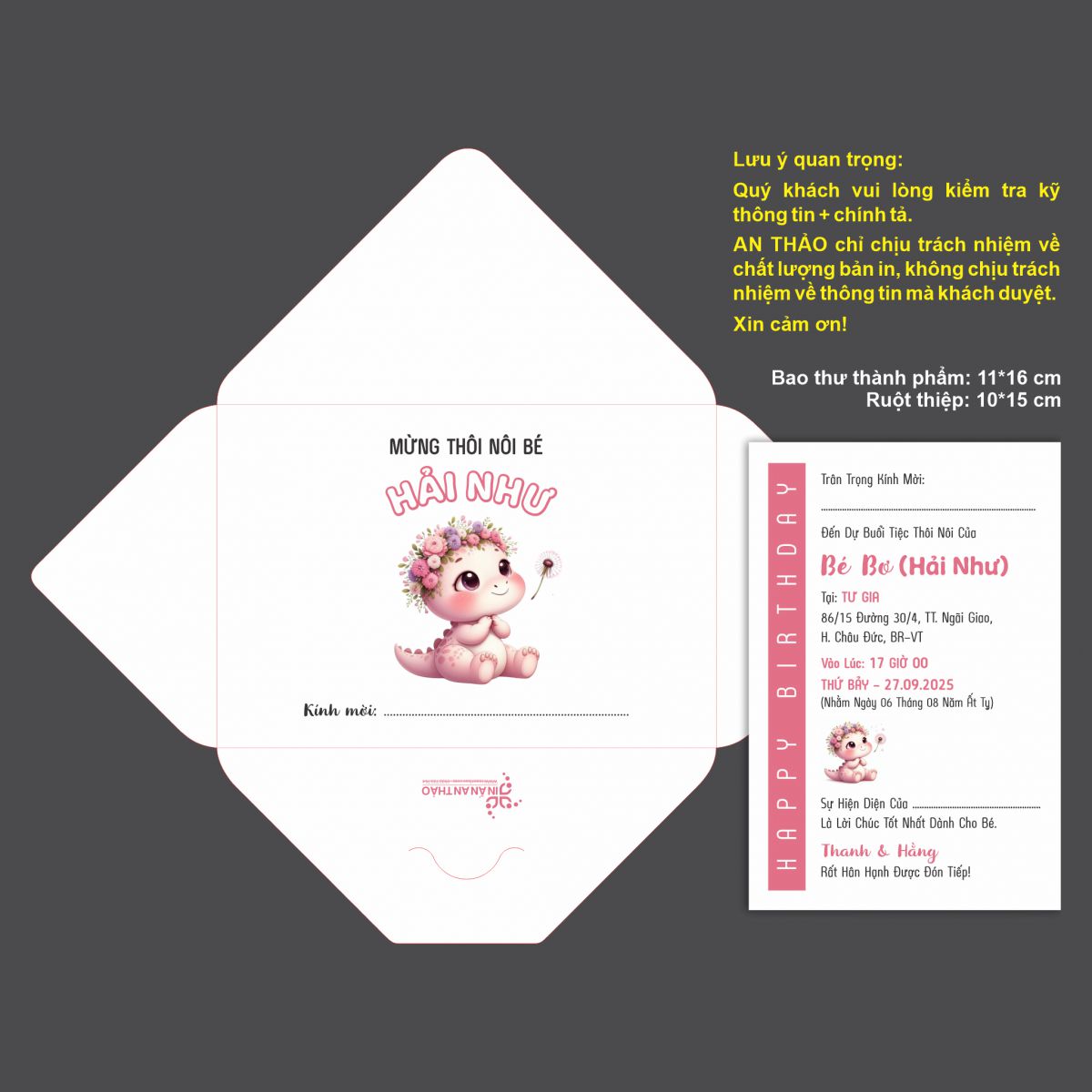 [ATS.9RO07] Thiệp Sinh Nhật Rồng Con (Mẫu 07) - in từ 20 thiệp