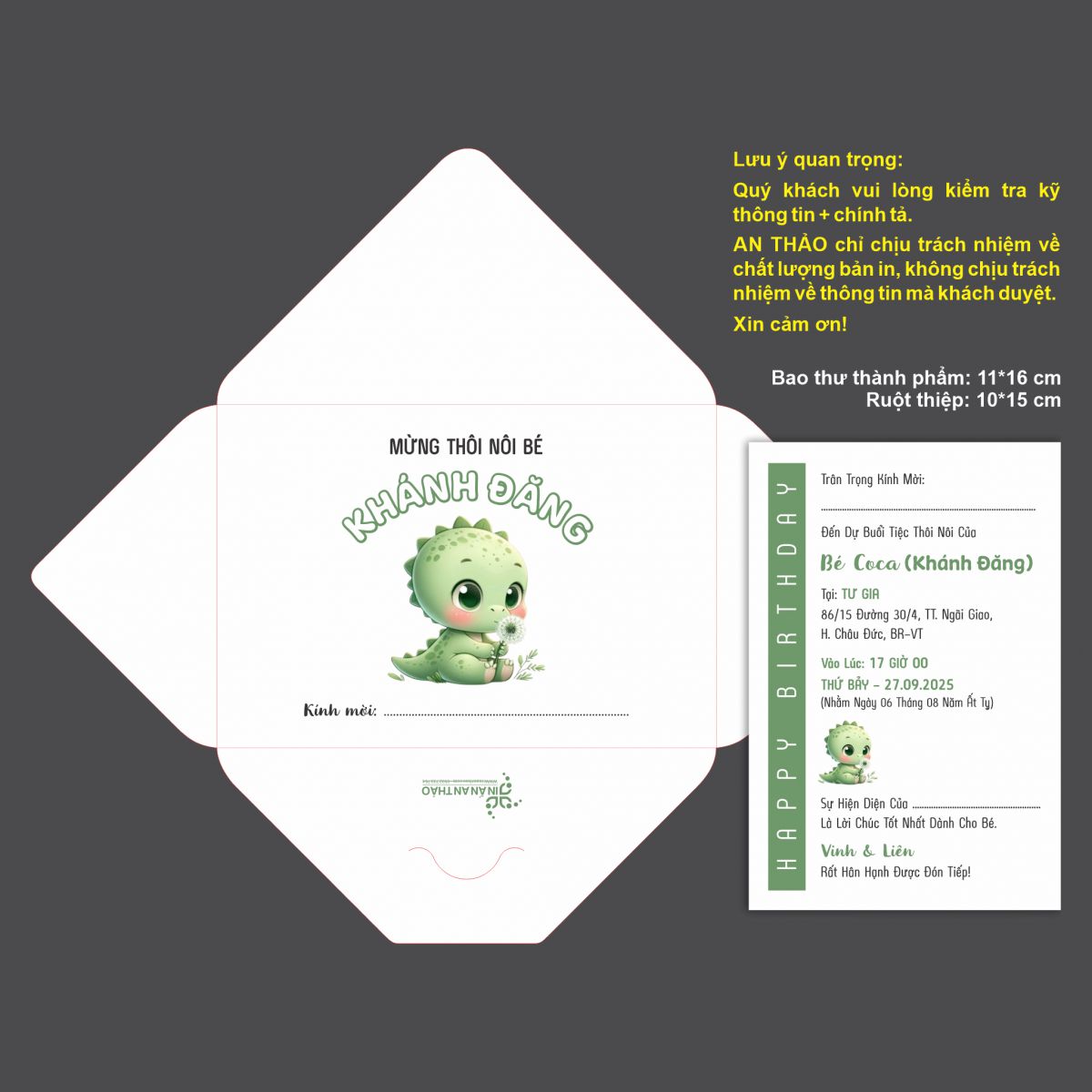 [ATS.9RO08] Thiệp Sinh Nhật Rồng Con (Mẫu 08) - in từ 20 thiệp