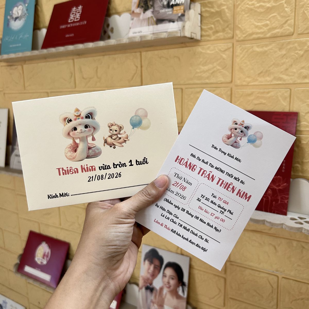 [ATS.9RA01] Thiệp Sinh Nhật CON RẮN - Tuổi Tỵ (Mẫu 01) - in từ 20 thiệp