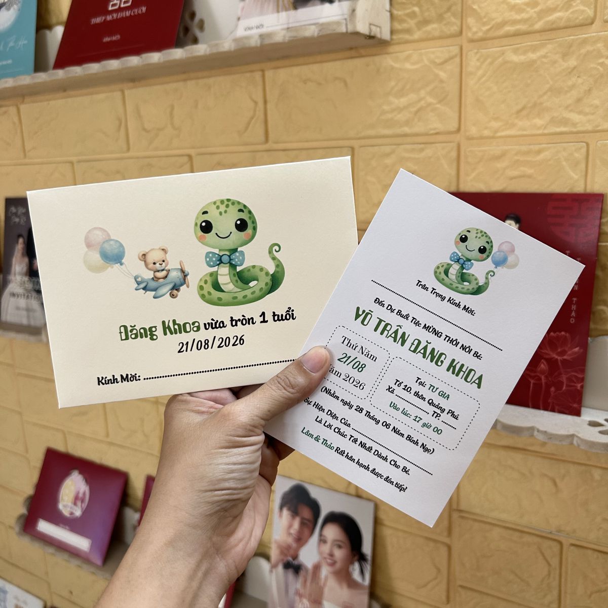 [ATS.9RA02] Thiệp Sinh Nhật CON RẮN - Tuổi Tỵ (Mẫu 02) - in từ 20 thiệp