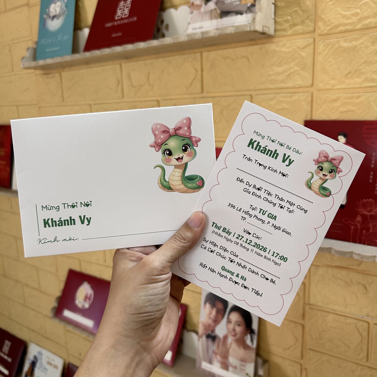 [ATS.9RA03] Thiệp Sinh Nhật CON RẮN - Tuổi Tỵ (Mẫu 03) - in từ 20 thiệp
