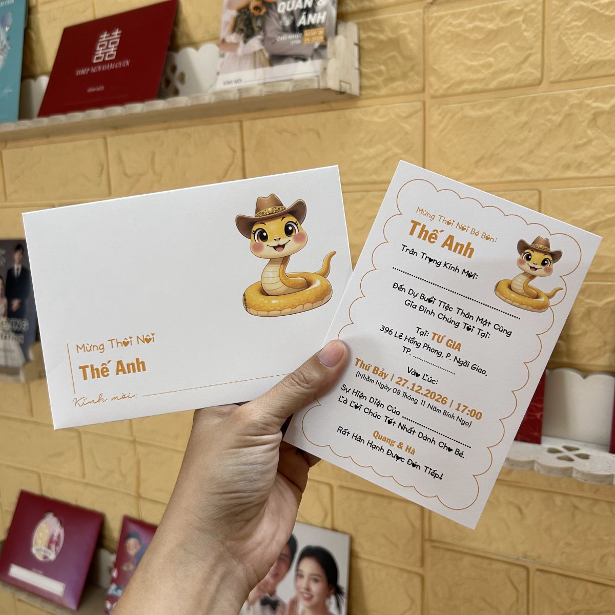 [ATS.9RA04] Thiệp Sinh Nhật CON RẮN - Tuổi Tỵ (Mẫu 04) - in từ 20 thiệp