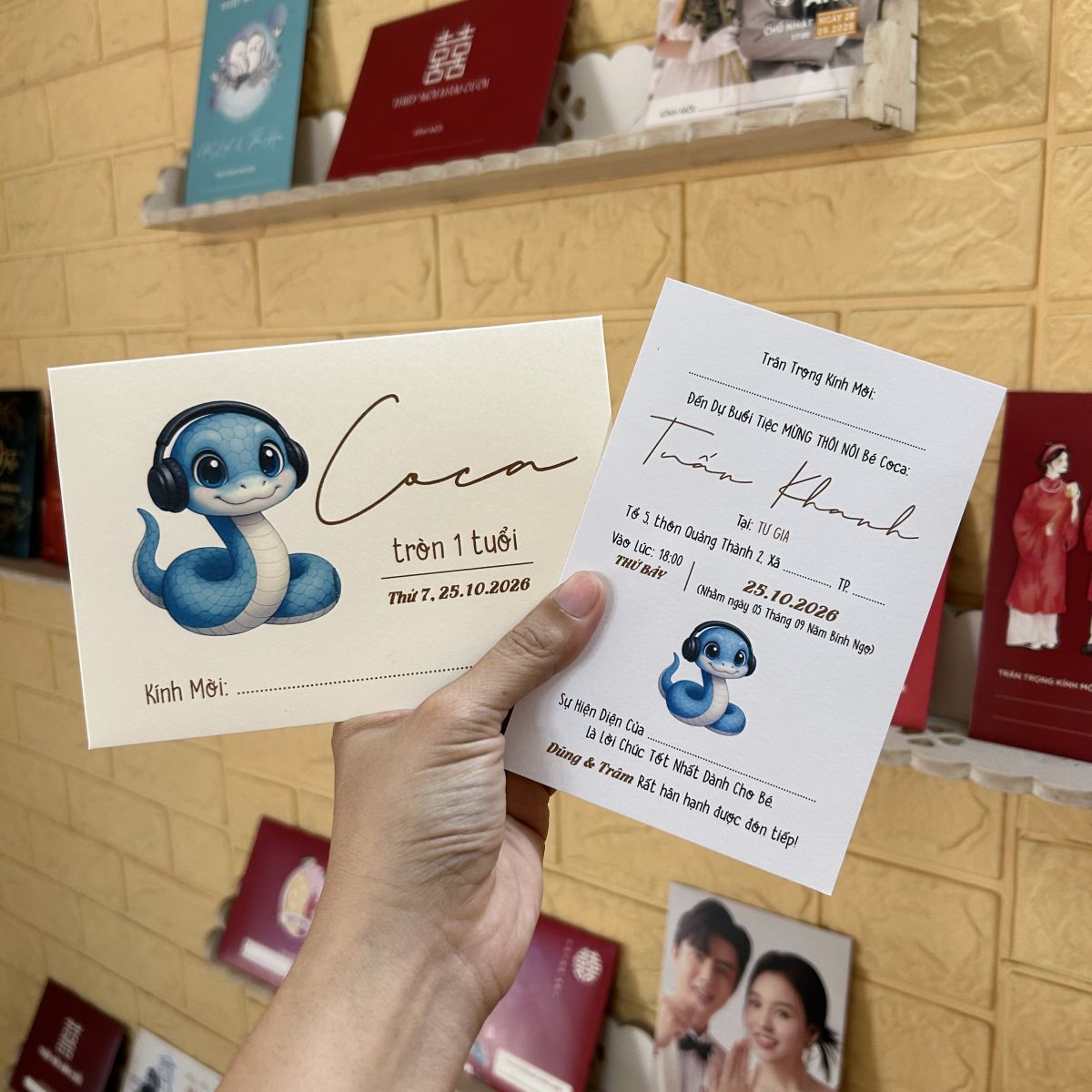 [ATS.9RA06] Thiệp Sinh Nhật CON RẮN - Tuổi Tỵ (Mẫu 06) - in từ 20 thiệp