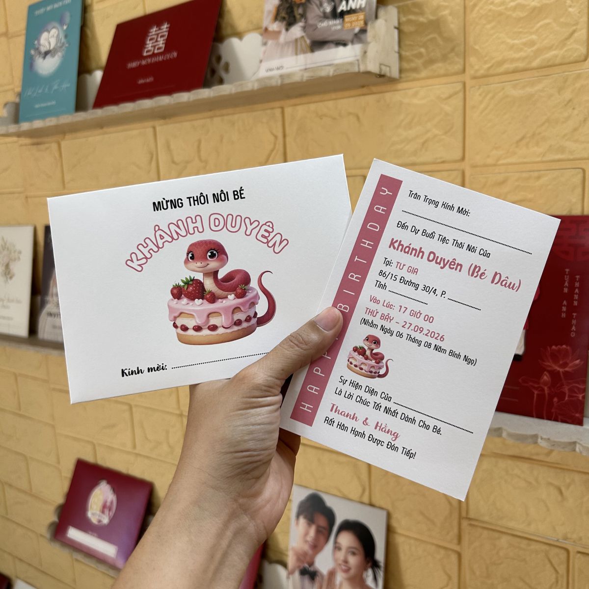 [ATS.9RA07] Thiệp Sinh Nhật CON RẮN - Tuổi Tỵ (Mẫu 07) - in từ 20 thiệp