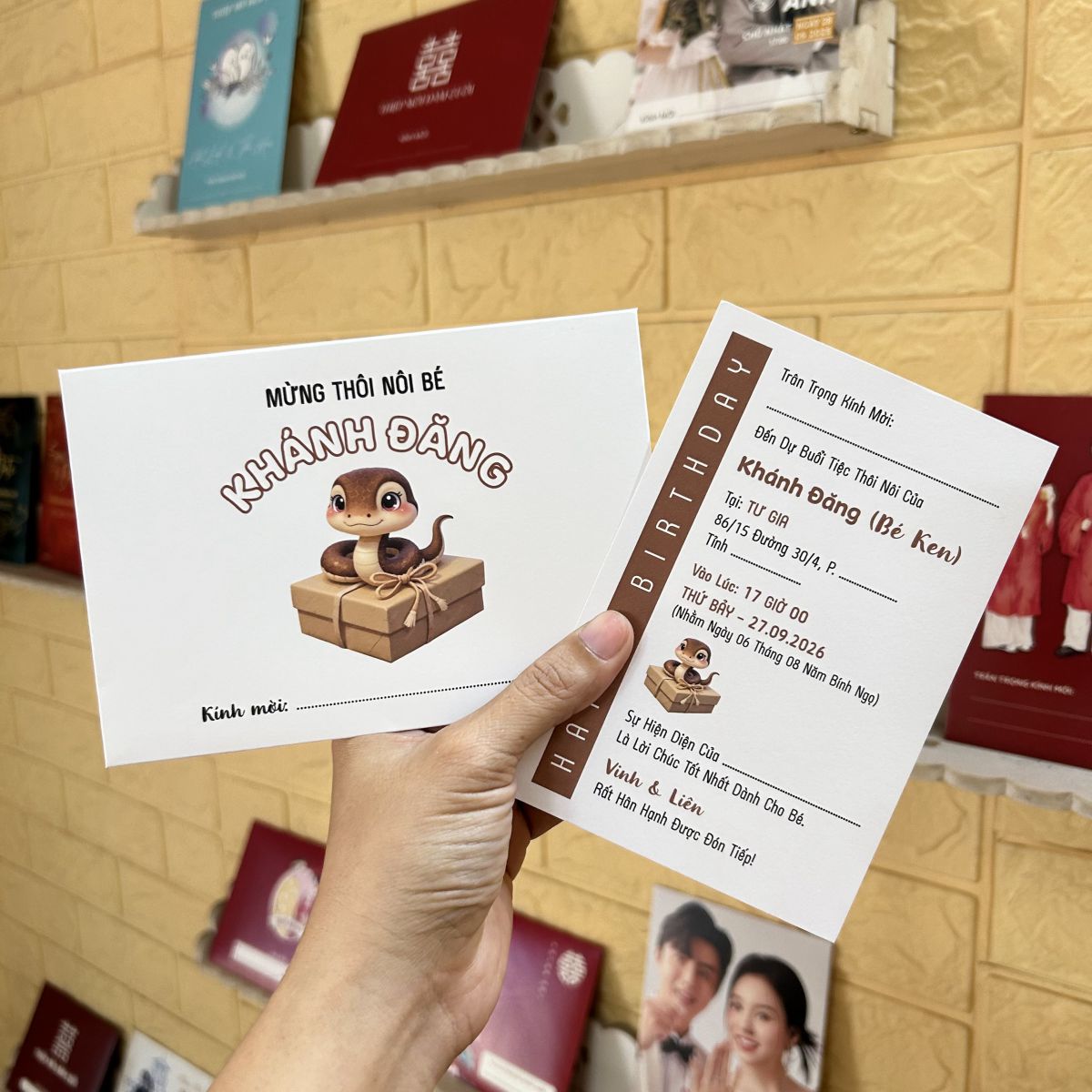 [ATS.9RA09] Thiệp Sinh Nhật CON RẮN - Tuổi Tỵ (Mẫu 09) - in từ 20 thiệp
