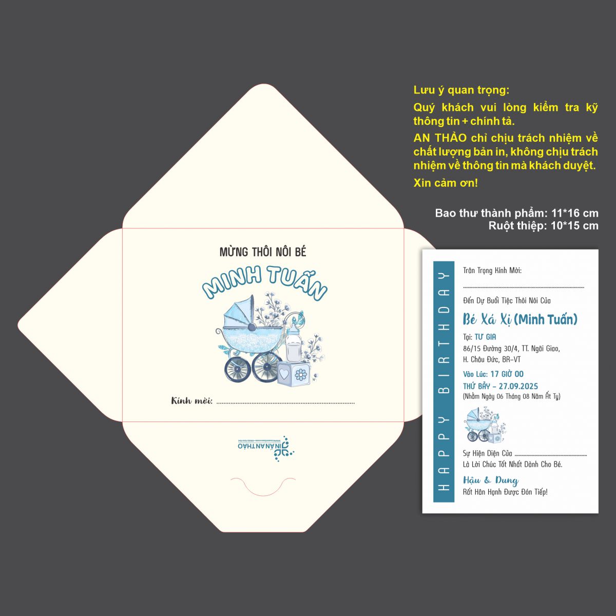 [ATS.CB06] Thiệp Sinh Nhật Chibi (Mẫu 06) - in từ 20 thiệp